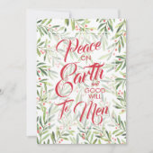 地球のクリスマスにホリーとベリーの平和 シーズンカード (正面)