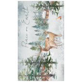 地球のクリスマスに冬の森の動物の平和 テーブルクロス (正面)