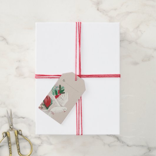 地球のクリスマスに平和を ギフトタグ (より糸付き)