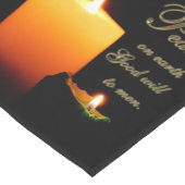 地球のクリスマスのテーブルのランナーの平和 ショートテーブルランナー (コーナー)