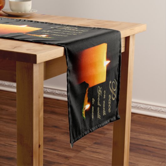 地球のクリスマスのテーブルのランナーの平和 ショートテーブルランナー (インサイチュ)