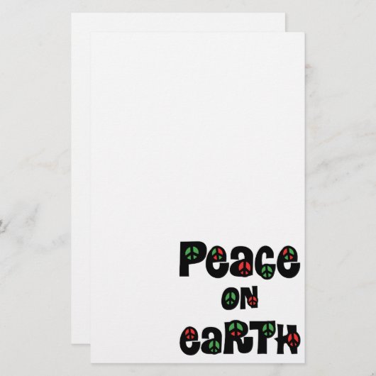 地球のクリスマスの平和 便箋 (正面/裏面)