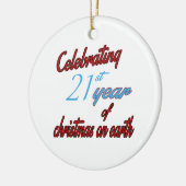 地球のクリスマスの第21年を祝うこと セラミックオーナメント (左)