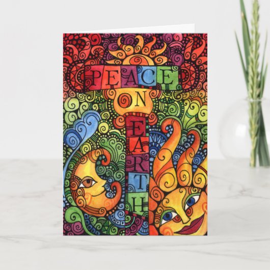 地球のクリスマスカードの平和 シーズンカード (正面)