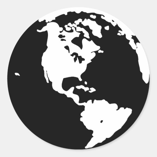 地球のシルエット ラウンドシール (正面)