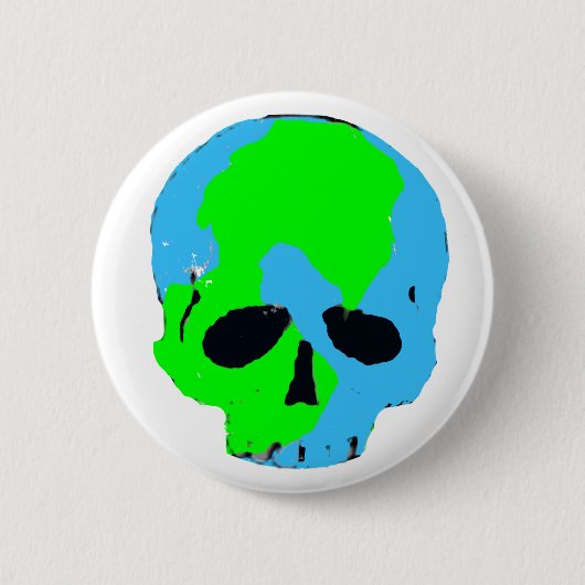 地球のスカルボタン 缶バッジ (正面)