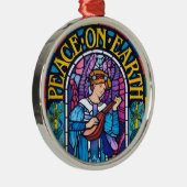 地球のステンドグラスの陶磁器の装飾の平和 メタルオーナメント (右)