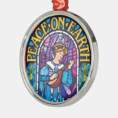 地球のステンドグラスの陶磁器の装飾の平和 メタルオーナメント (左)