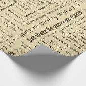 地球のタイポグラフィの平和 ラッピングペーパー (角)