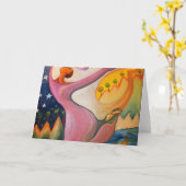 地球のダンサーの挨拶またはメッセージカード カード (黄色い花)