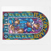 地球のフリースブランケットの(x 60の80はじりじり動きます)平和 フリースブランケット (正面(横))