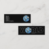 地球のプロフィールカードの平和 スキニー名刺 (正面/裏面)