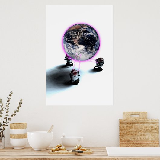地球のポスターを宙に浮かべる ポスター (キッチン)