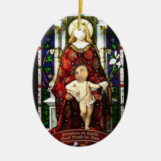 "地球のポテト"のポテトのイエス・キリストのオーナメント セラミックオーナメント