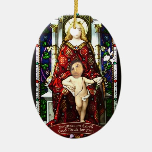 "地球のポテト"のポテトのイエス・キリストのオーナメント セラミックオーナメント (正面)