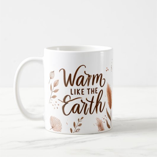 地球のマグカップのように暖かい – 美的ボホコーヒーCu コーヒーマグカップ (左)