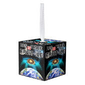 地球のミンスパイの同化 キューブオーナメント (裏面アングル)