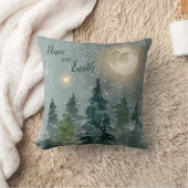 地球のモダンな水彩画のクリスマスの休日の平和 クッション (ブランケット)