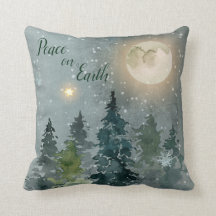 地球のモダンな水彩画のクリスマスの休日の平和