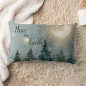 地球のモダンな水彩画のクリスマスの休日の平和 ランバークッション (ブランケット)