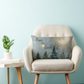 地球のモダンな水彩画のクリスマスの休日の平和 ランバークッション (椅子)