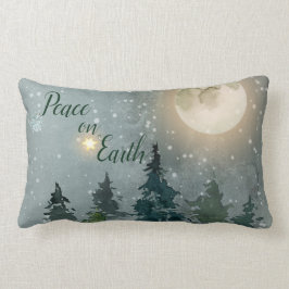 地球のモダンな水彩画のクリスマスの休日の平和 ランバークッション
