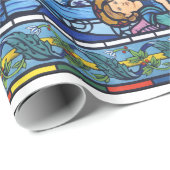 地球のラファエロ前の画家のステンドグラスの平和 ラッピングペーパー (ロールコーナー)