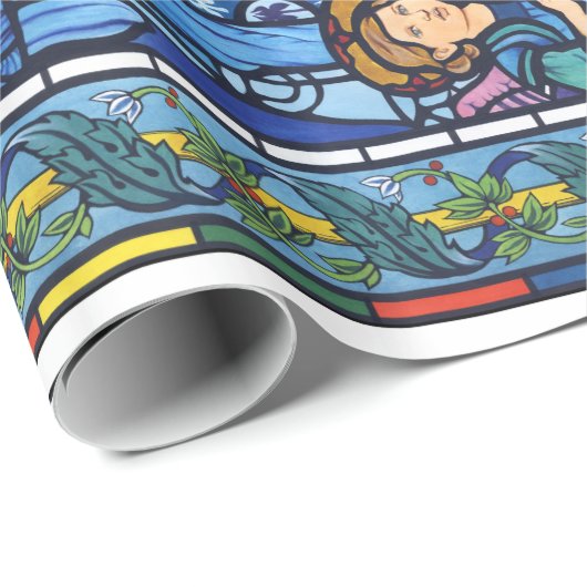 地球のラファエロ前の画家のステンドグラスの平和 ラッピングペーパー (ロールコーナー)