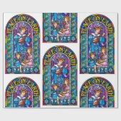 地球のラファエロ前の画家のステンドグラスの平和 ラッピングペーパー (フラット)