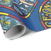 地球のラファエロ前の画家のステンドグラスの平和 ラッピングペーパー (ロールコーナー)