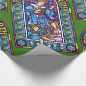 地球のラファエロ前の画家のステンドグラスの平和 ラッピングペーパー (角)