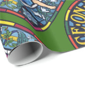 地球のラファエロ前の画家のステンドグラスの平和 ラッピングペーパー (ロールコーナー)