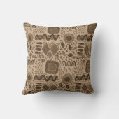 地球のリズム – 茶色の民族アフリカのパターン クッション (裏面)