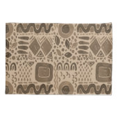 地球のリズム – 茶色の民族アフリカのパターン 枕カバー (裏面)