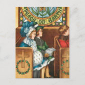 地球のヴィンテージのクリスマスの郵便はがきの平和 シーズンポストカード (正面)