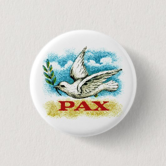 地球のヴィンテージの平和 缶バッジ (正面)