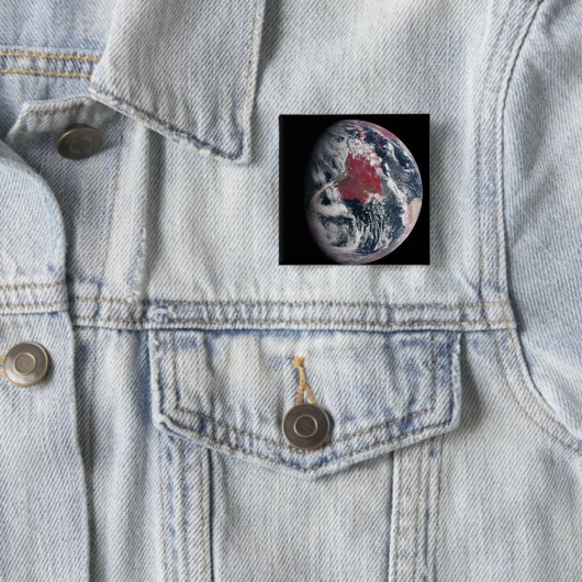 地球の上で植物の成長。 缶バッジ (インサイチュ)