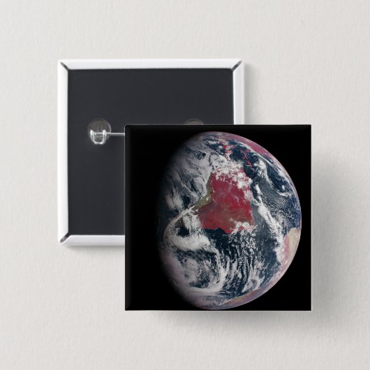 地球の上で植物の成長。 缶バッジ (正面&裏面)