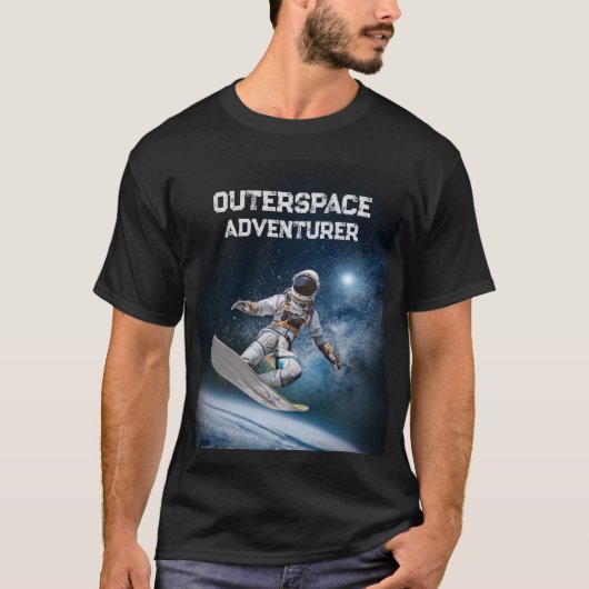地球の上の宇宙でのバケーションフソットサーフィン Tシャツ (正面)