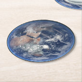 地球の上の東半球。 ラウンドペーパーコースター (アングル)