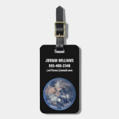 地球の上の東半球。 ラゲッジタグ (正面縦)