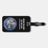 地球の上の東半球。 ラゲッジタグ (裏面横)