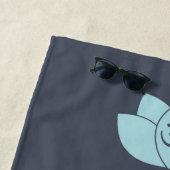 地球の上空の青空と蓮の花 ビーチタオル (インサイチュ)