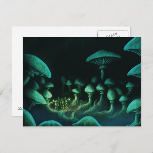 地球の下にサイエンスフィクションファンタジーの絵はがき ポストカード (正面/裏面)