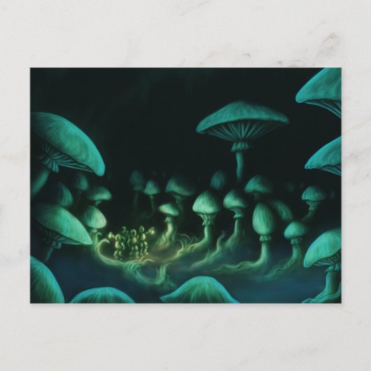 地球の下にサイエンスフィクションファンタジーの絵はがき ポストカード (正面)