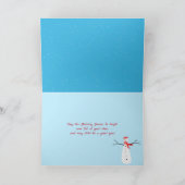 地球の世界と共に雪が降り積もる聖降誕祭 カード (内部)