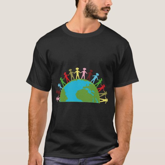 地球の世界統一図 Tシャツ (正面)
