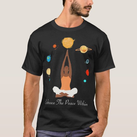 地球の中の平和を受け入れ瞑想愛よ Tシャツ (正面)