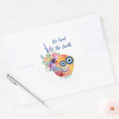 地球の丸いステッカーにクラシック親切である ラウンドシール (封筒)