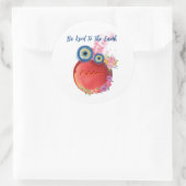 地球の丸いステッカーにクラシック親切である ラウンドシール (バッグ)